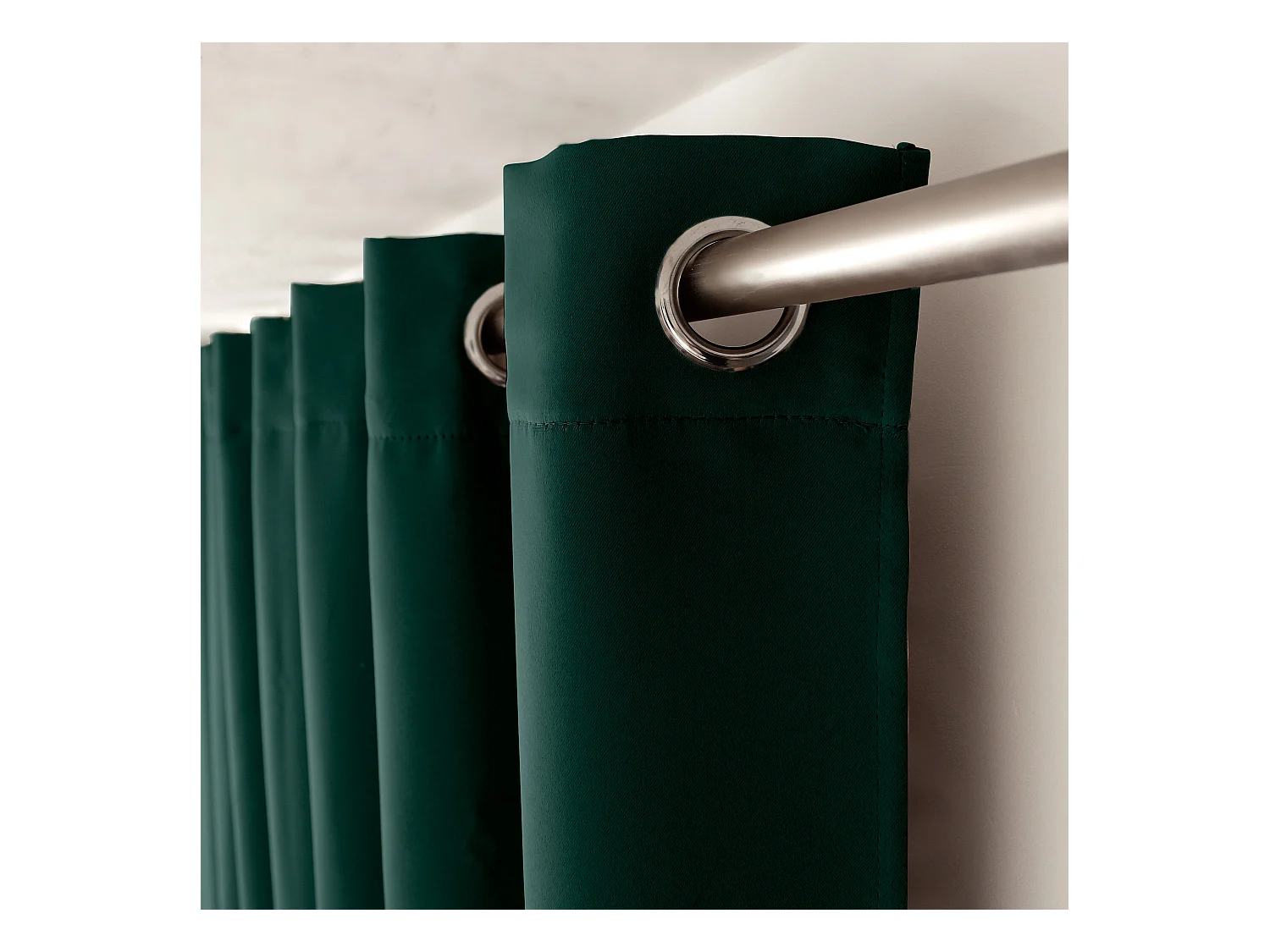 2 rideaux occultant à œillets, vert foncé, 140x240cm, 100% polyester, collection Réglisse