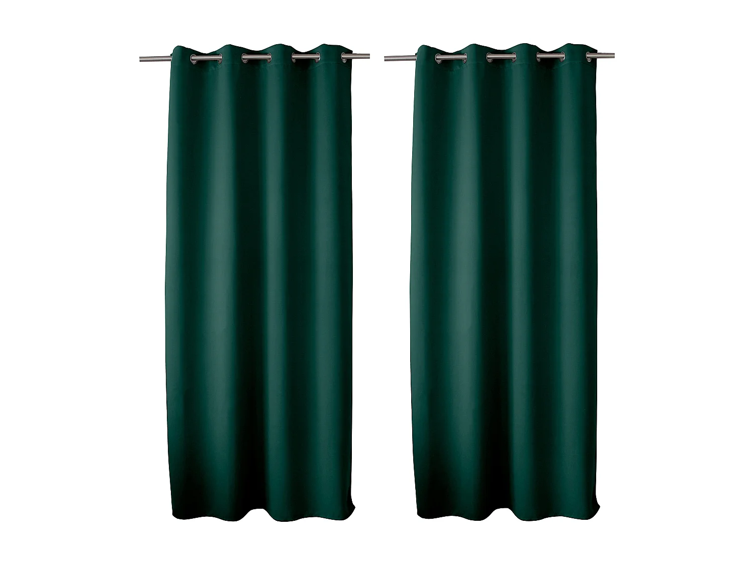 2 rideaux occultant à œillets, vert foncé, 140x240cm, 100% polyester, collection Réglisse
