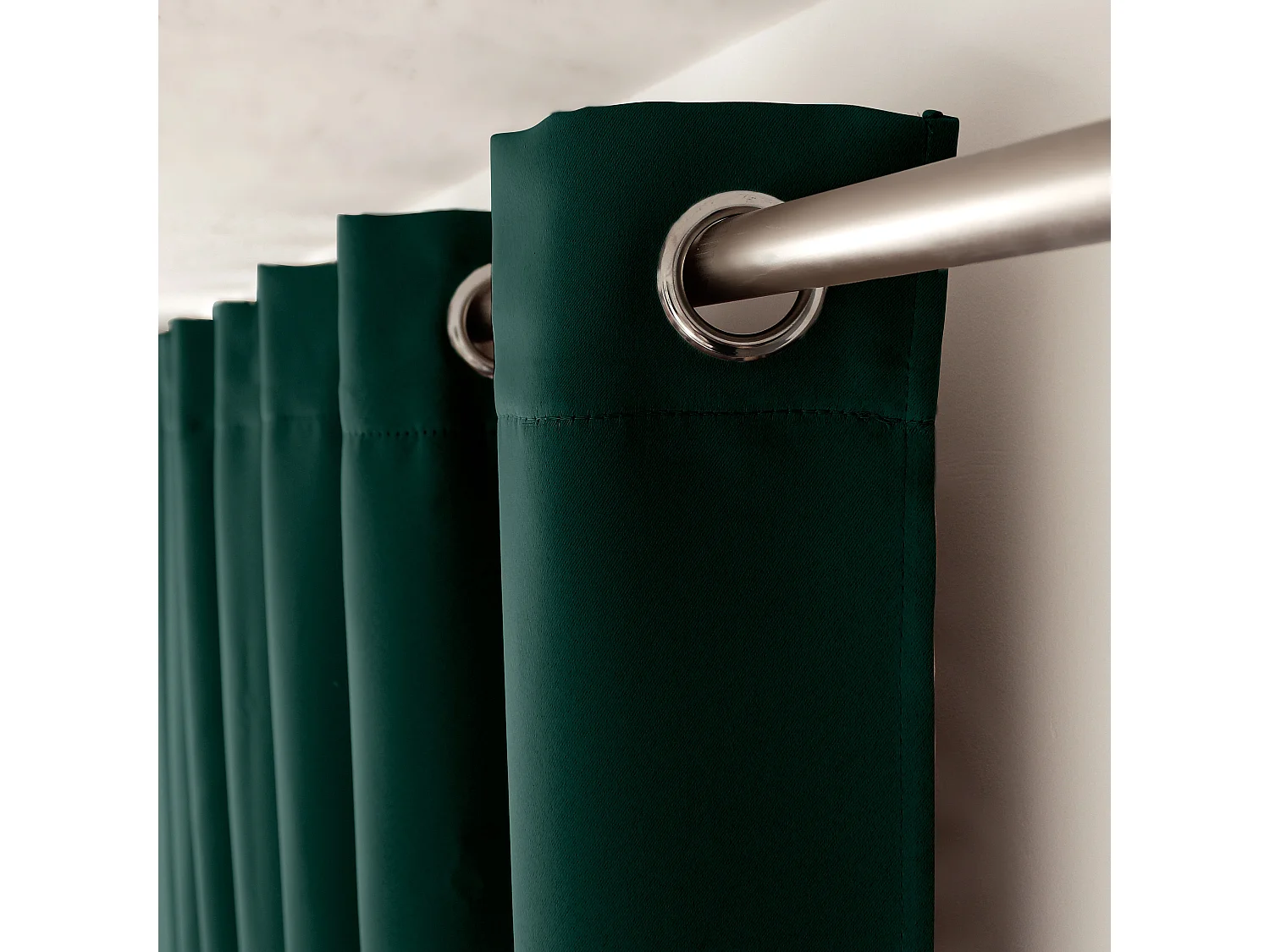 2 rideaux occultant à œillets, vert foncé, 140x240cm, 100% polyester, collection Réglisse