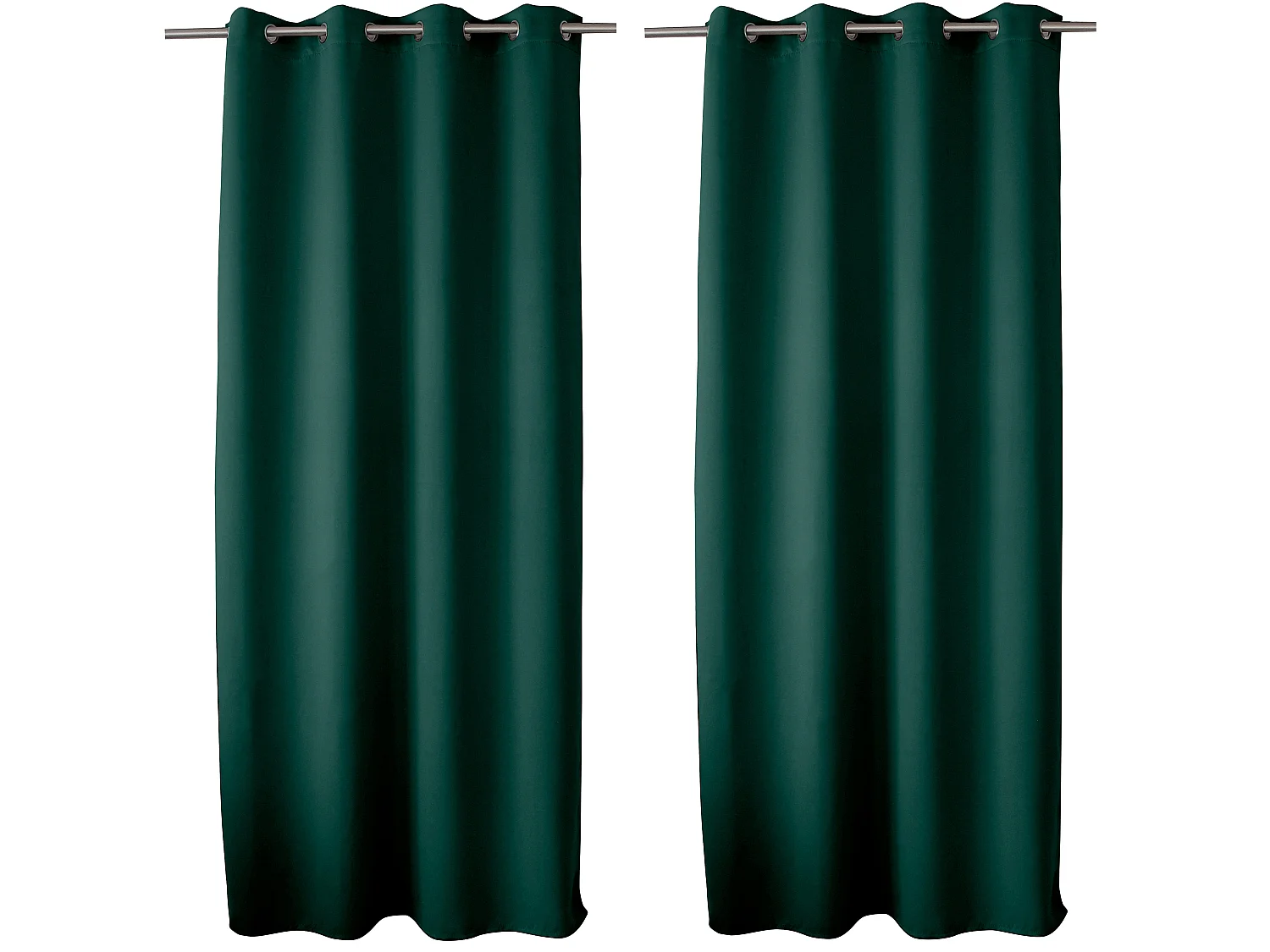 Lot de 2 Rideaux Occultant avec Œillets, Vert Foncé, 140x240cm, 100% polyester, Collection Réglisse, CMADECO - Vert