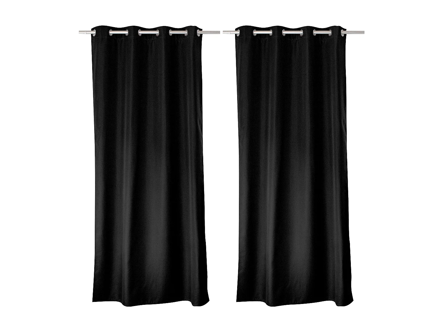 Lot de 2 rideaux thermique avec oeillets, noir, 140x180cm, 100% polyester, collection Glacier