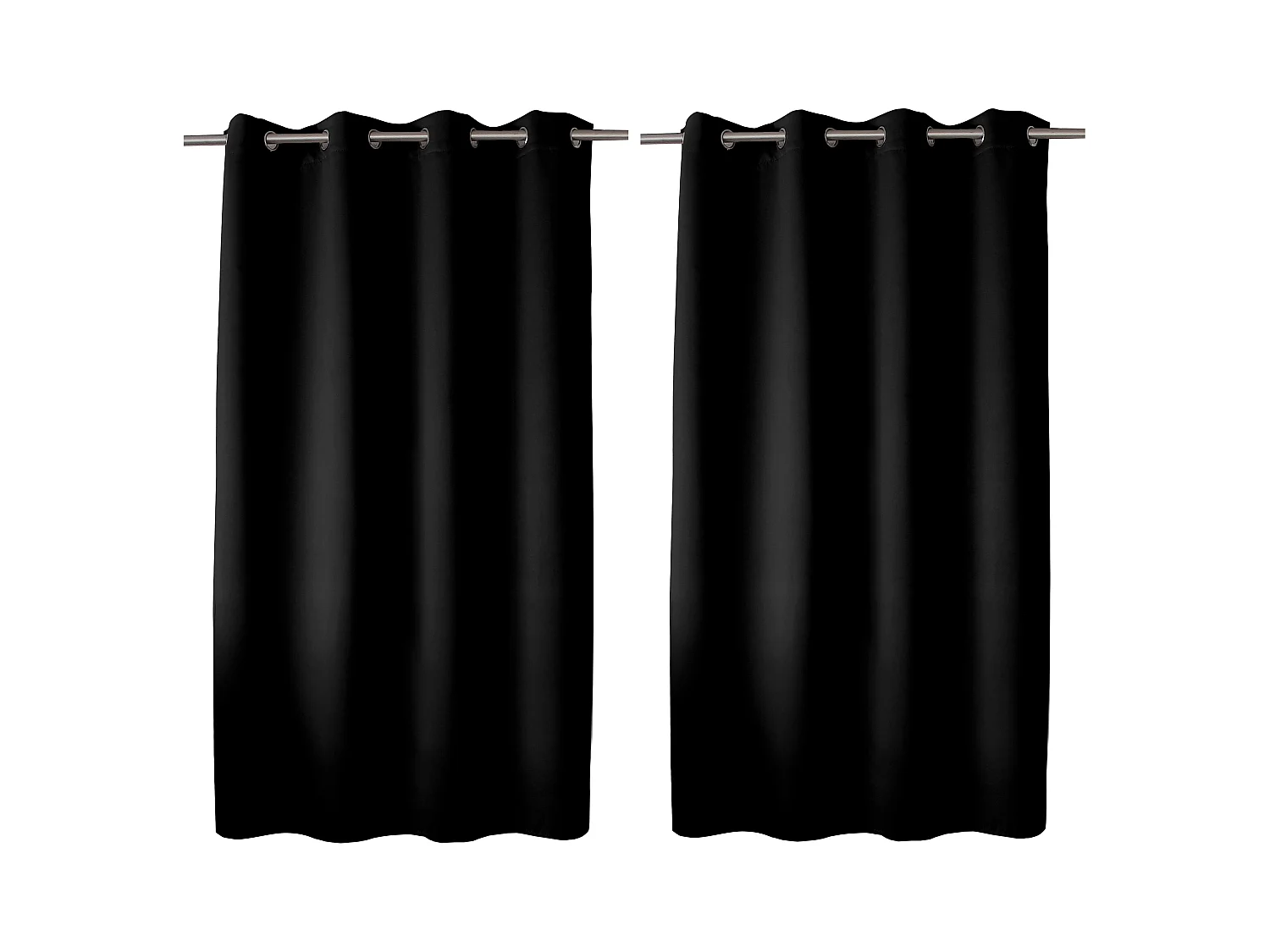 Lot de 2 rideaux occultant avec oeillets, noir, 140x180cm, 100% polyester, collection Réglisse