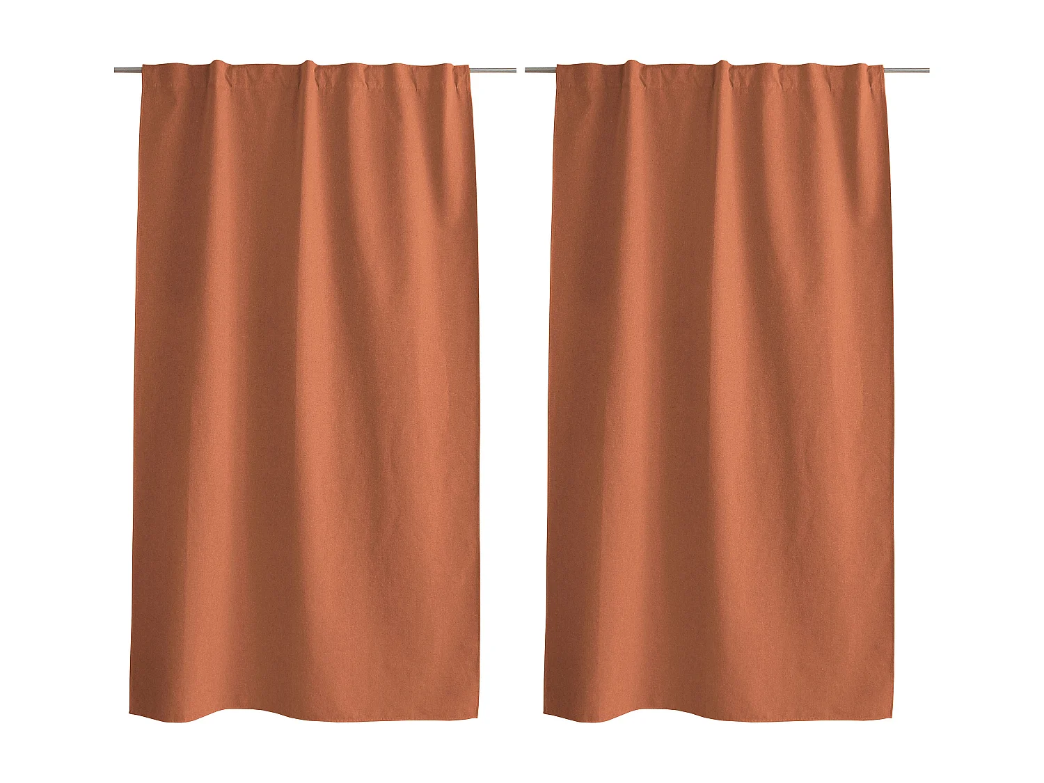 Lot de 2 Rideaux, 100% Occultant, 140x240cm, Terre Cuite, Pattes Cachées, Collection Eclipse