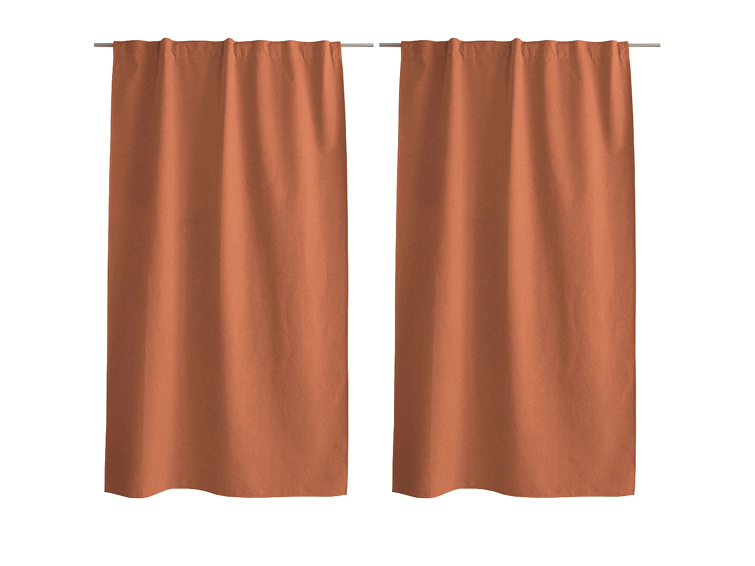 Lot de 2 Rideaux, 100% Occultant, 140x240cm, Pattes Cachées, Collection Eclipse, CMADECO - Orange