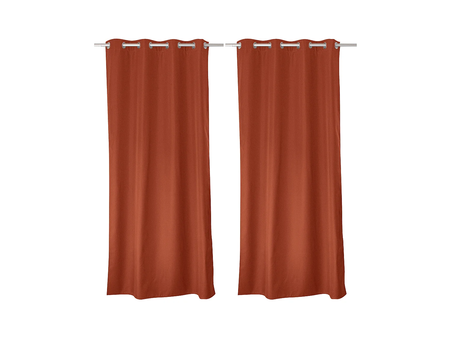 Lot de 2 rideaux thermique avec oeillets, terre cuite, 135x240cm, collection Glacier