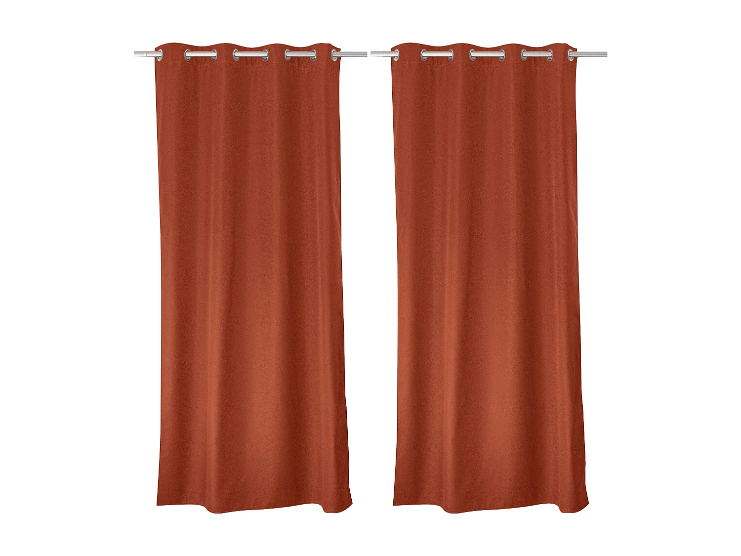 Set van 2 thermische gordijnen met oogjes, terracotta, 135x240cm, Glacier collectie