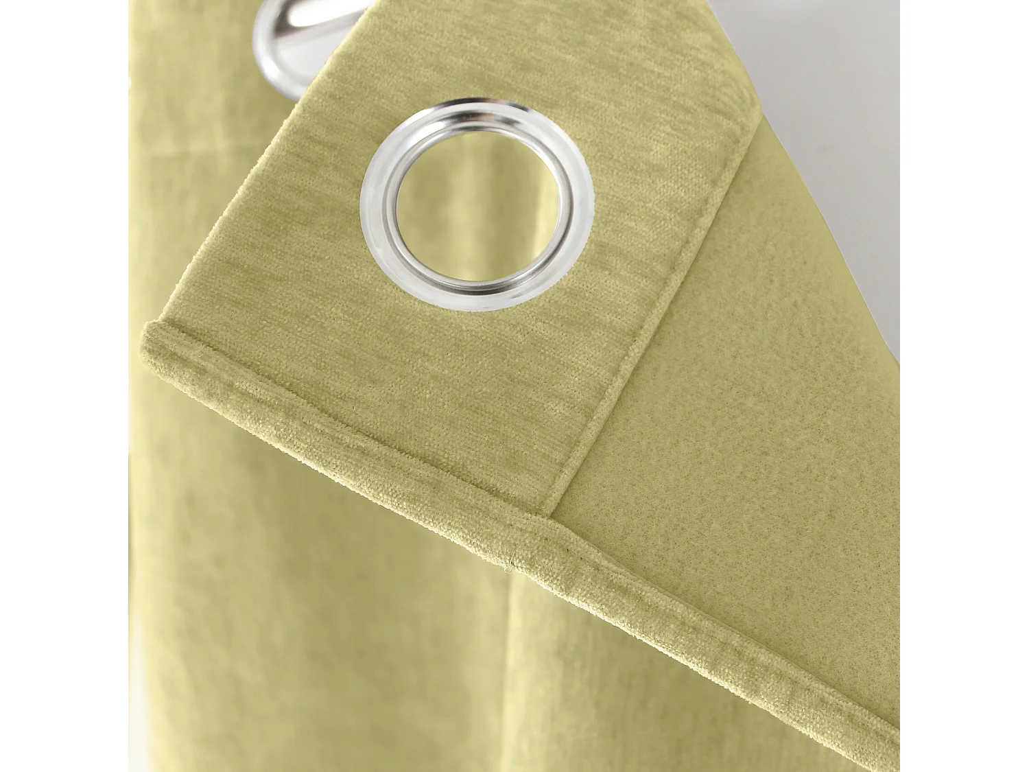 Lot de 2 Rideaux Thermique avec Œillets, Vert Tilleul, Grande Hauteur, 140x260cm, Velours, Collection Velvet