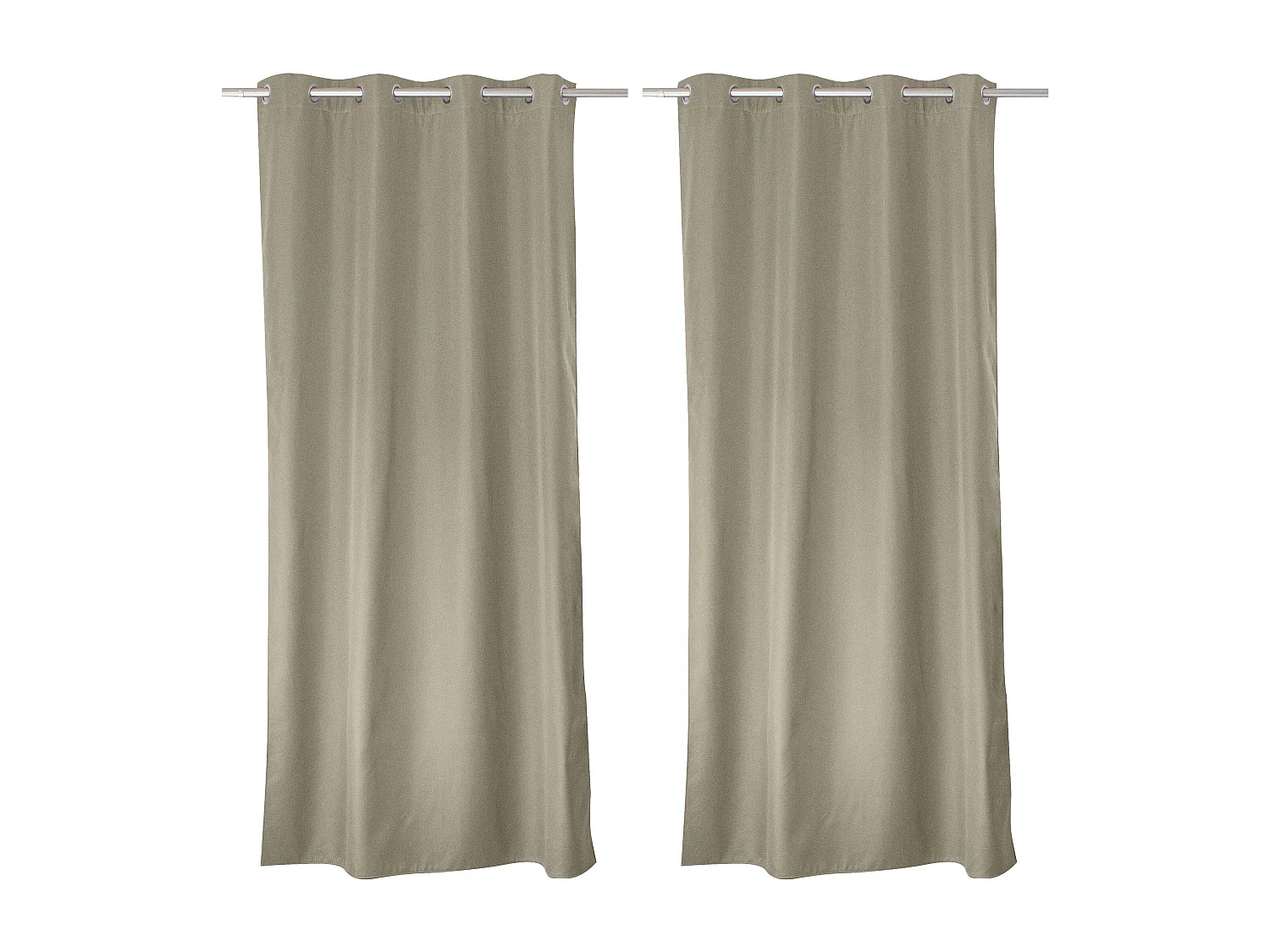 Lot de 2 rideaux thermique avec oeillets, beige naturel, 135x240cm, collection Glacier