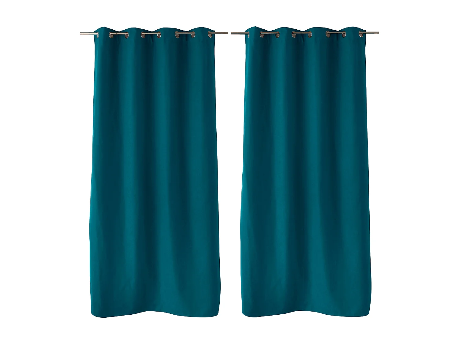 2 rideaux thermique à œillets, bleu canard, 135x240cm, doublure polaire, collection Nordica