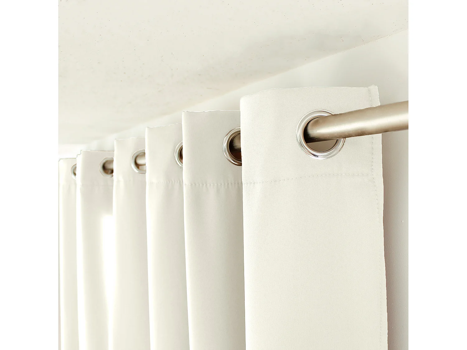 Lot de 2 rideaux thermique avec oeillets, écru, 135x180cm, 100% polyester, collection Glacier