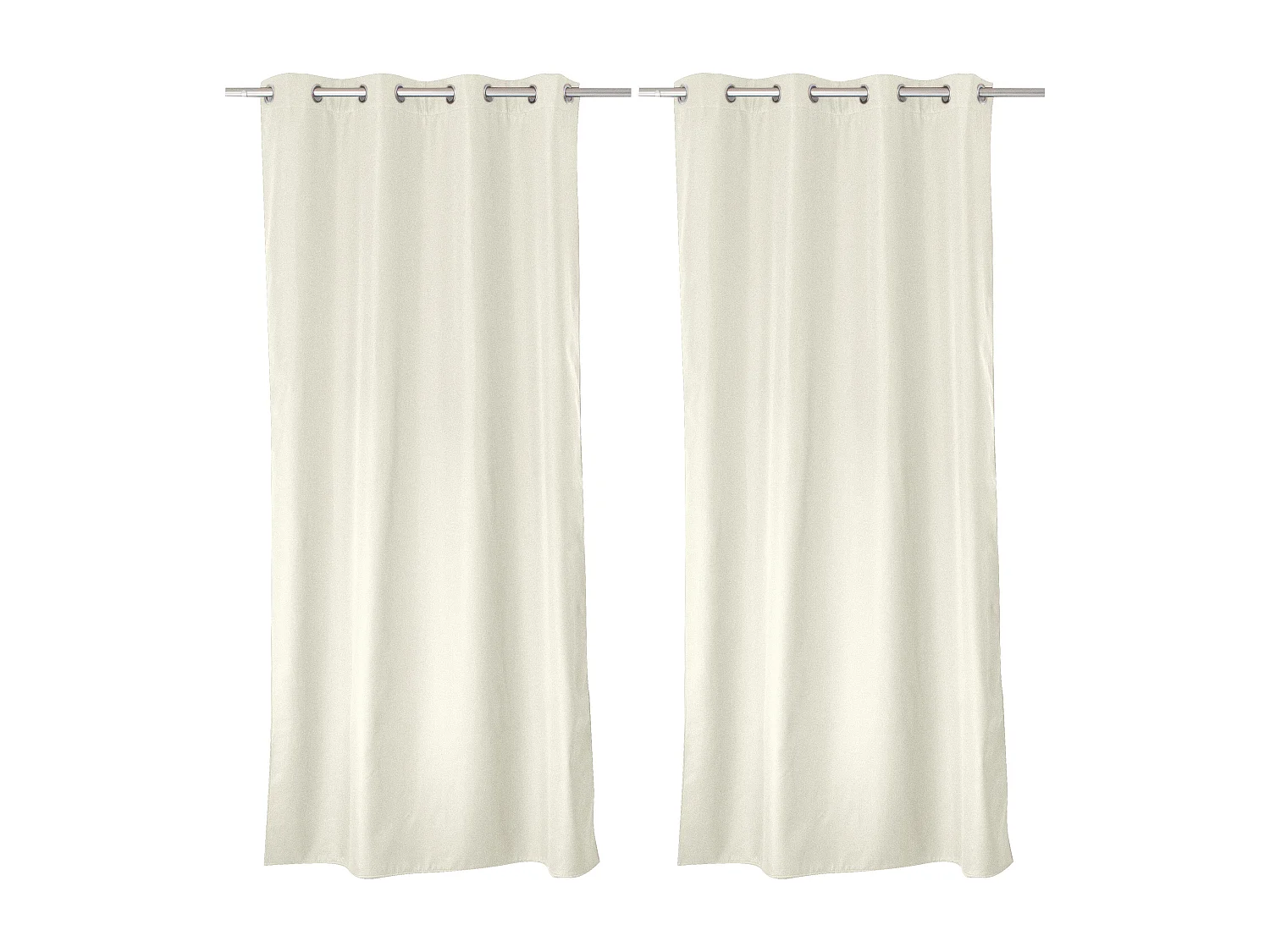 Lot de 2 rideaux thermique avec oeillets, écru, 135x180cm, 100% polyester, collection Glacier