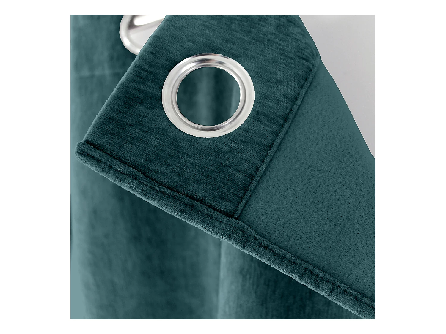 Lot de 2 Rideaux Thermique avec Œillets, Bleu Canard, Grande Hauteur, 140x260cm, Velours, Collection Velvet