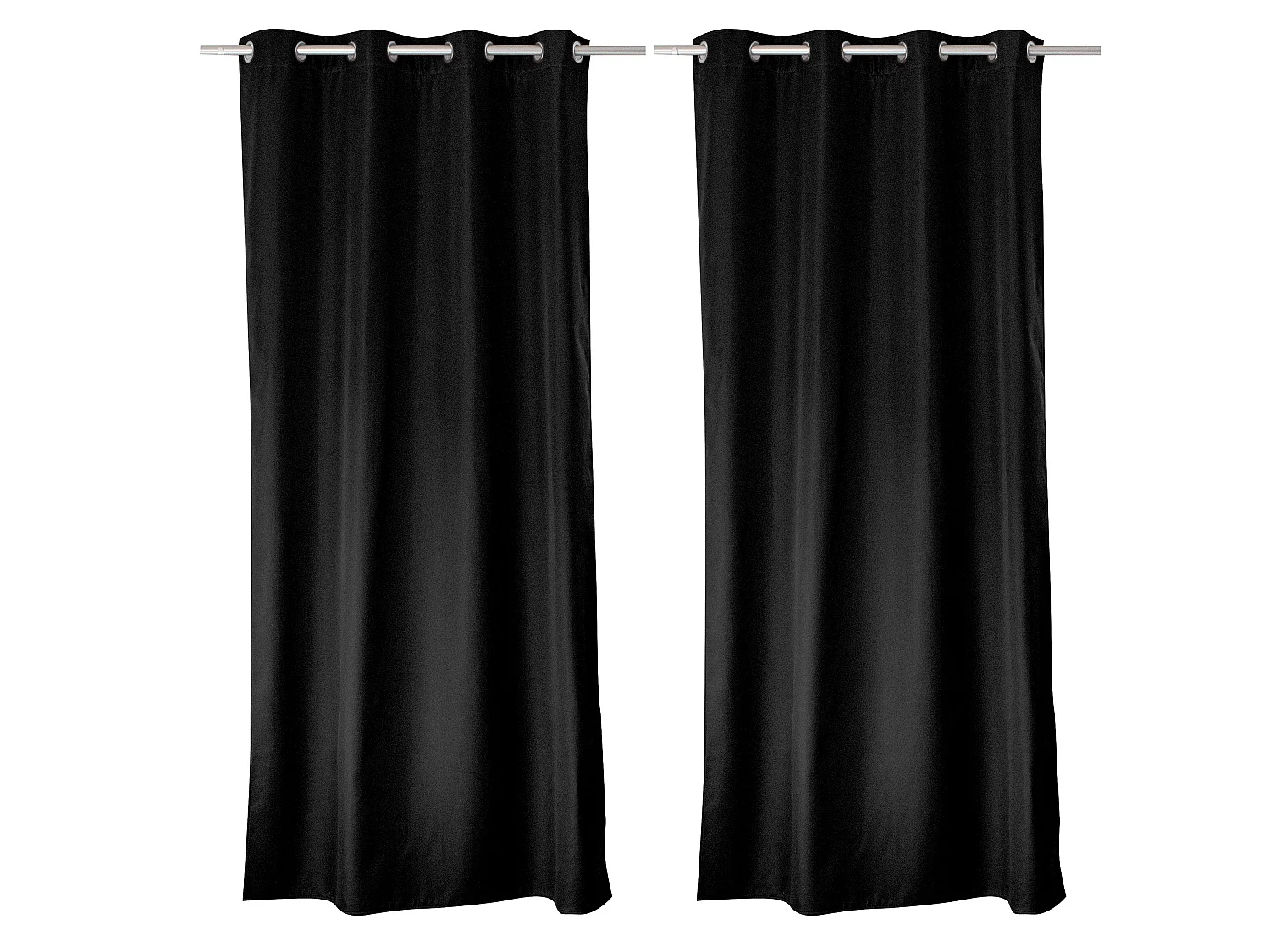 LOT de 2 Rideaux Thermique, 135x240cm, Collection Glacier, CMADECO - Noir