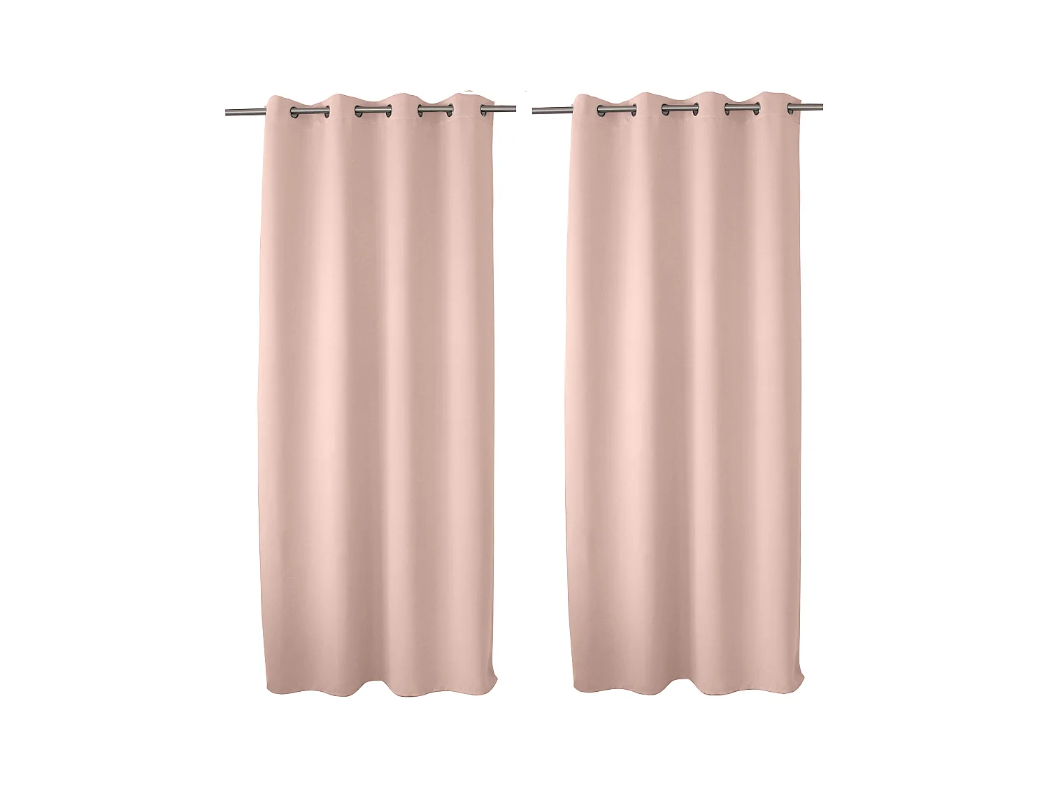 2 rideaux occultant à œillets, vieux rose, 140x240cm, 100% polyester, collection Réglisse