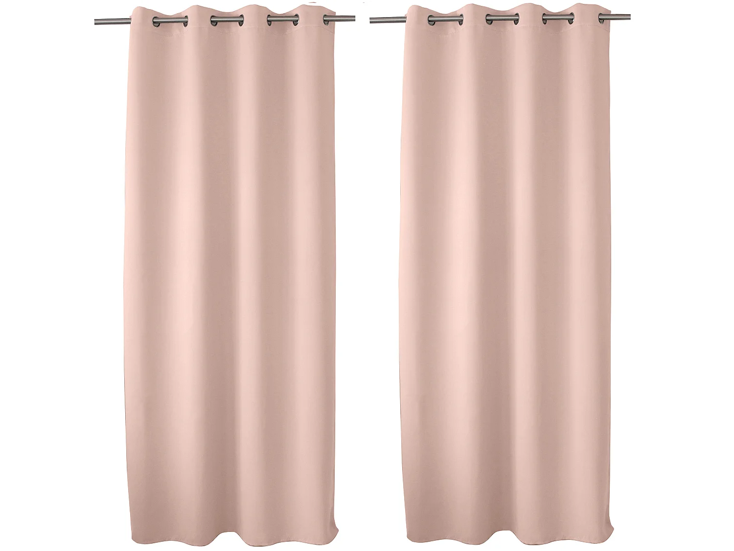 Lot de 2 Rideaux Occultant avec Œillets, Vieux Rose, 140x240cm, 100% polyester, Collection Réglisse, CMADECO - Rose