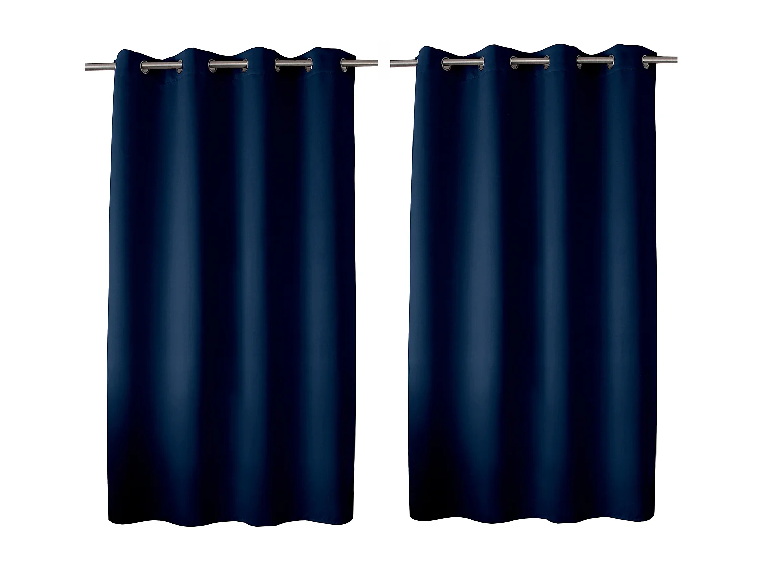Lot de 2 rideaux occultant avec oeillets, bleu marine, 140x180cm, 100% polyester, collection Réglisse