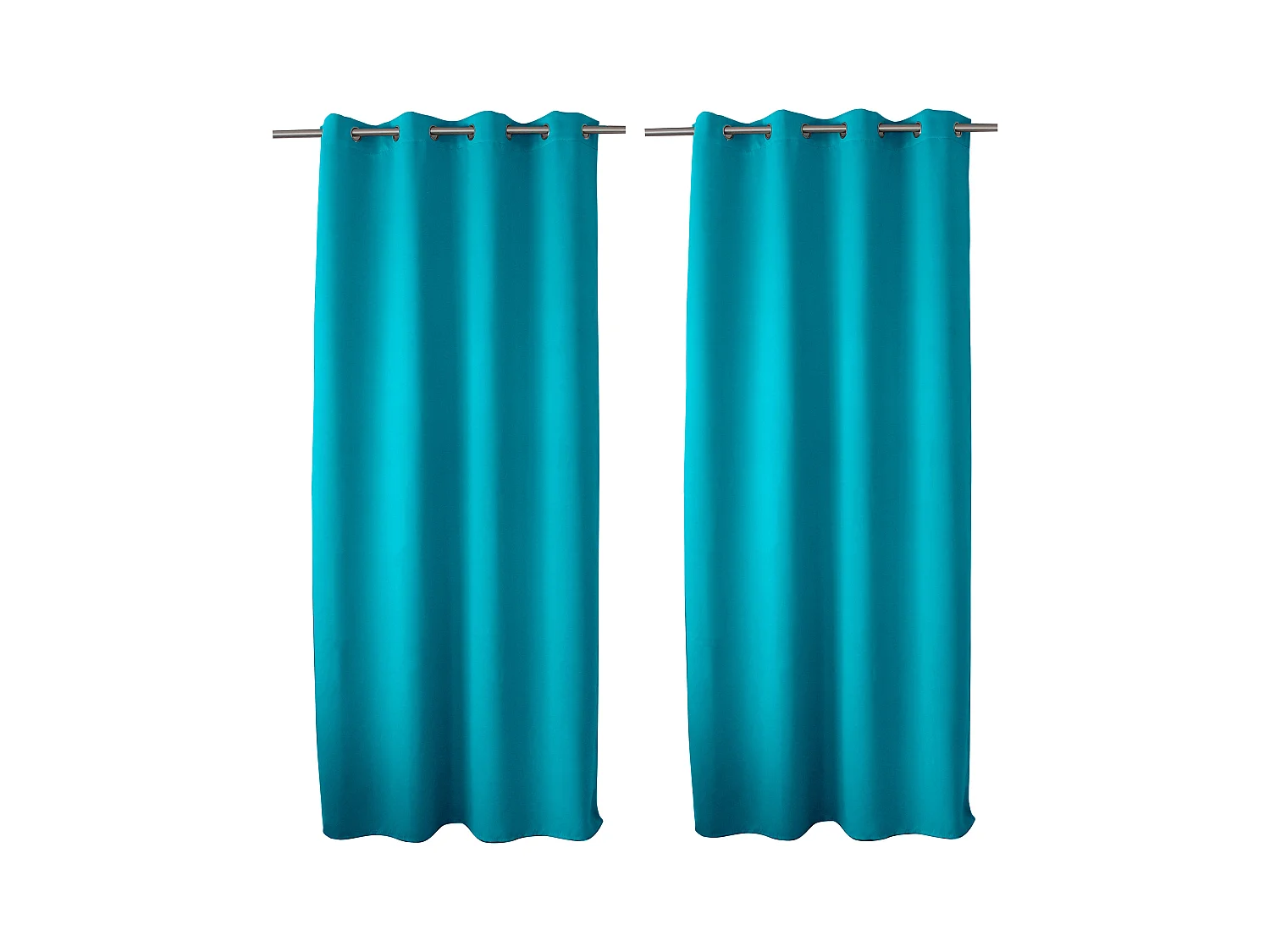 2 rideaux occultant à œillets, turquoise, 140x240cm, 100% polyester, collection Réglisse