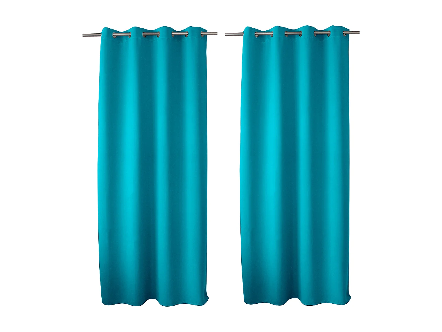 2 rideaux occultant à œillets, turquoise, 140x240cm, 100% polyester, collection Réglisse