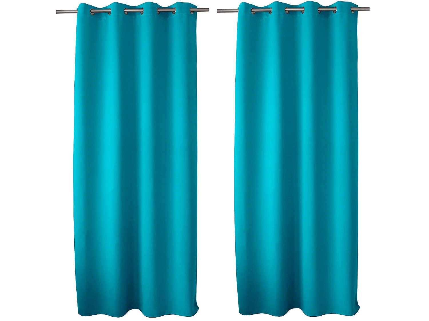 Lot de 2 Rideaux Occultant avec Œillets, 140x240cm, 100% polyester, Collection Réglisse, CMADECO - Bleu