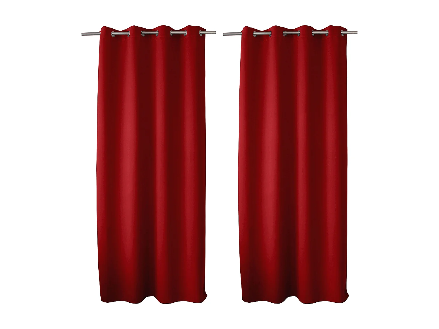 2 rideaux occultant à œillets, rouge, 140x240cm, 100% polyester, collection Réglisse