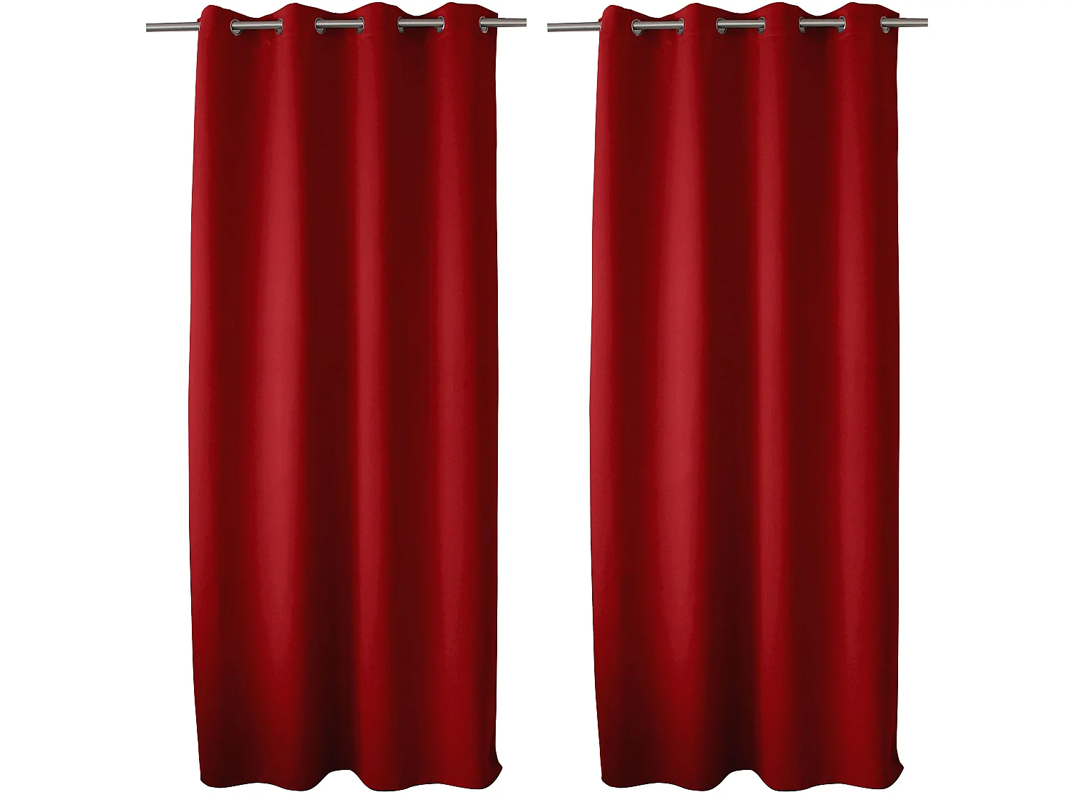 Lot de 2 Rideaux Occultant avec Œillets, Rouge, 140x240cm, 100% polyester, Collection Réglisse, CMADECO - Rouge