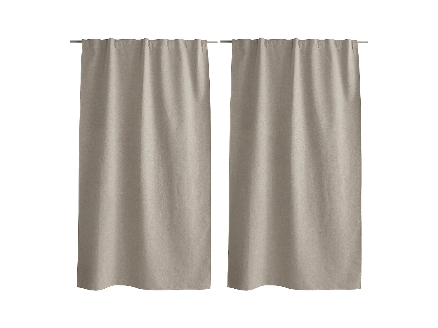 Lot de 2 Rideaux, 100% Occultant, 140x240cm, Beige, Pattes Cachées, Collection Eclipse