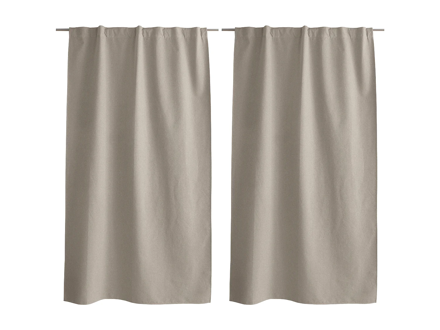 Lot de 2 Rideaux, 100% Occultant, 140x240cm, Beige, Pattes Cachées, Collection Eclipse