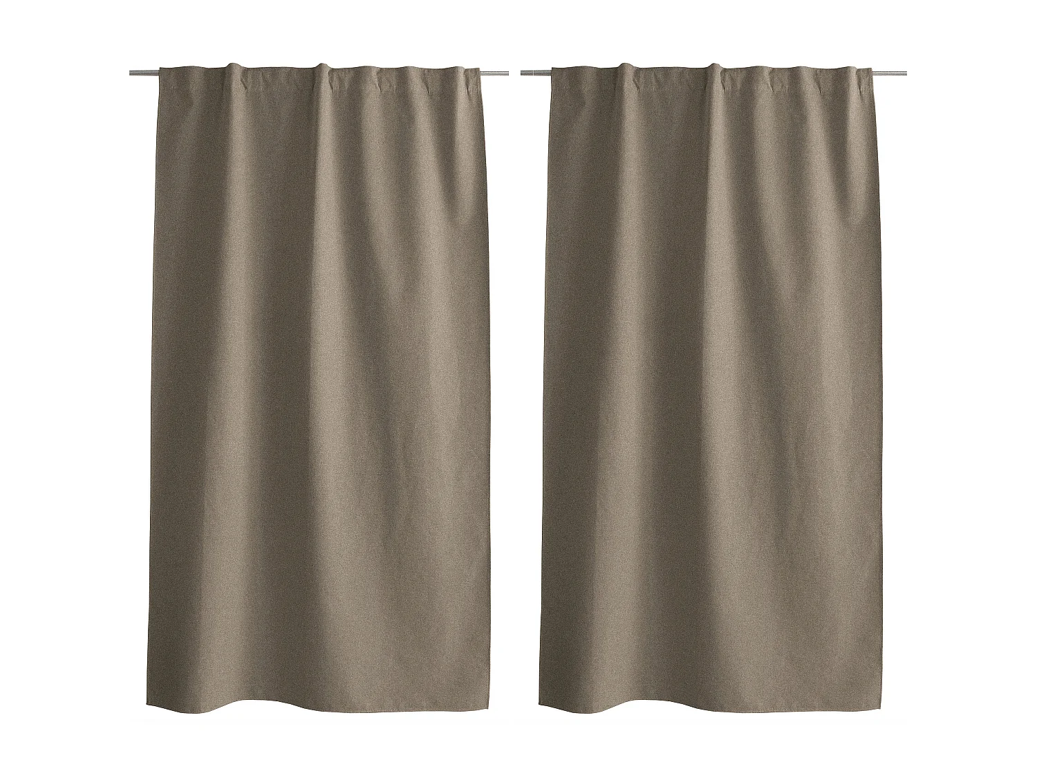 Lot de 2 Rideaux, 100% Occultant, 140x240cm, Pattes Cachées, Collection Eclipse, CMADECO - Marron