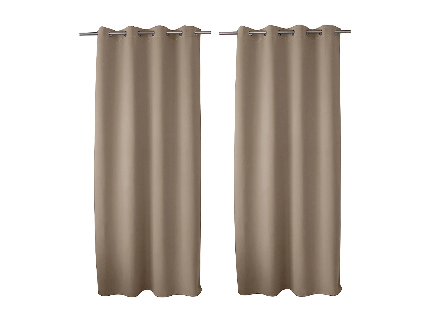2 rideaux occultant à œillets, beige naturel, 140x240cm, 100% polyester, collection Réglisse