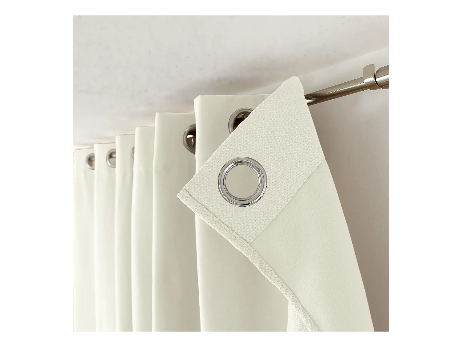 2 rideaux thermique à œillets, écru, 135x240cm, doublure polaire, collection Nordica