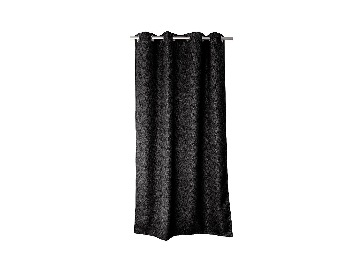 Set van 2 gordijnen met zeilringen, verduisterend, 140x240 cm, zwart gemêleerd, collectie Natté