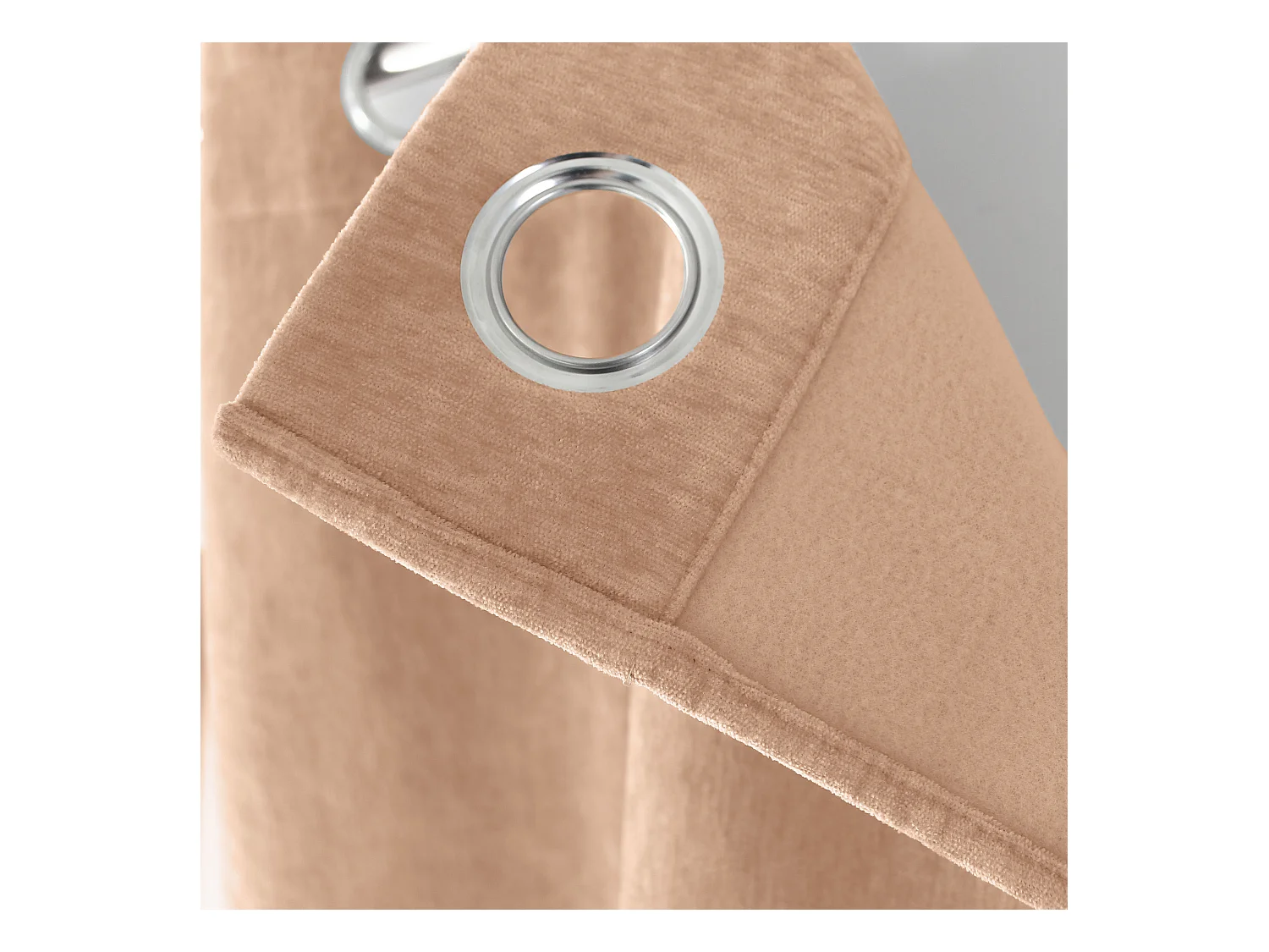 Lot de 2 Rideaux Thermique avec Œillets, Rose Pêche, Grande Hauteur, 140x260cm, Velours, Collection Velvet