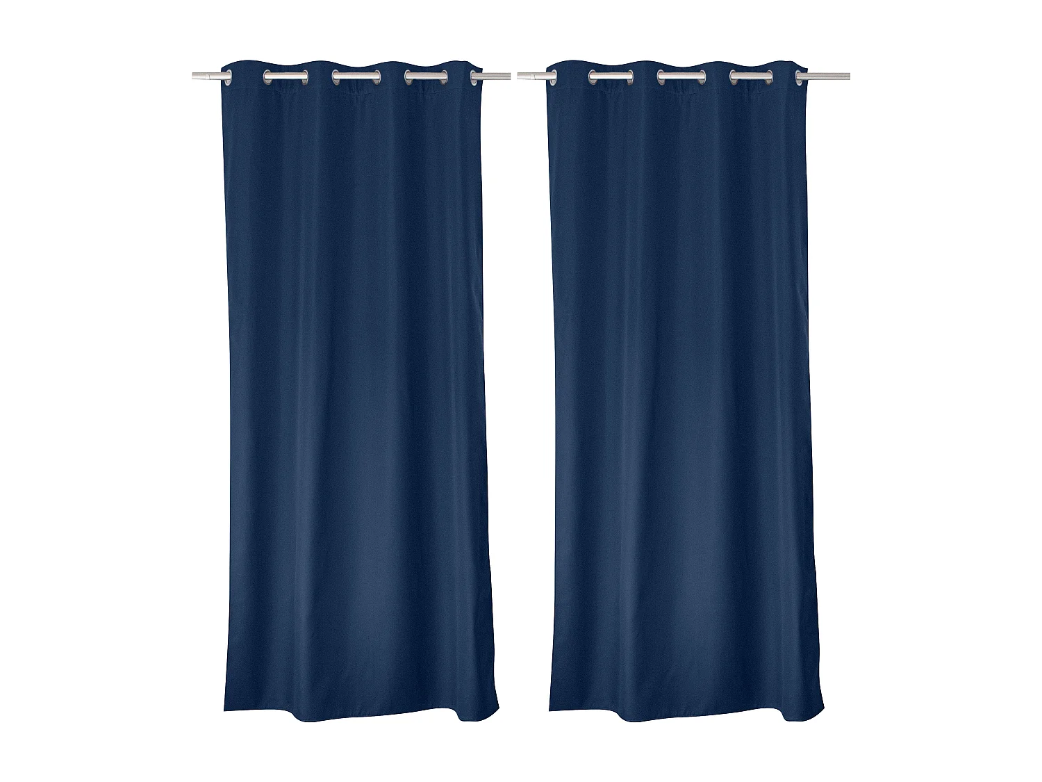 Lot de 2 rideaux thermique avec oeillets, bleu marine, 140x180cm, 100% polyester, collection Glacier
