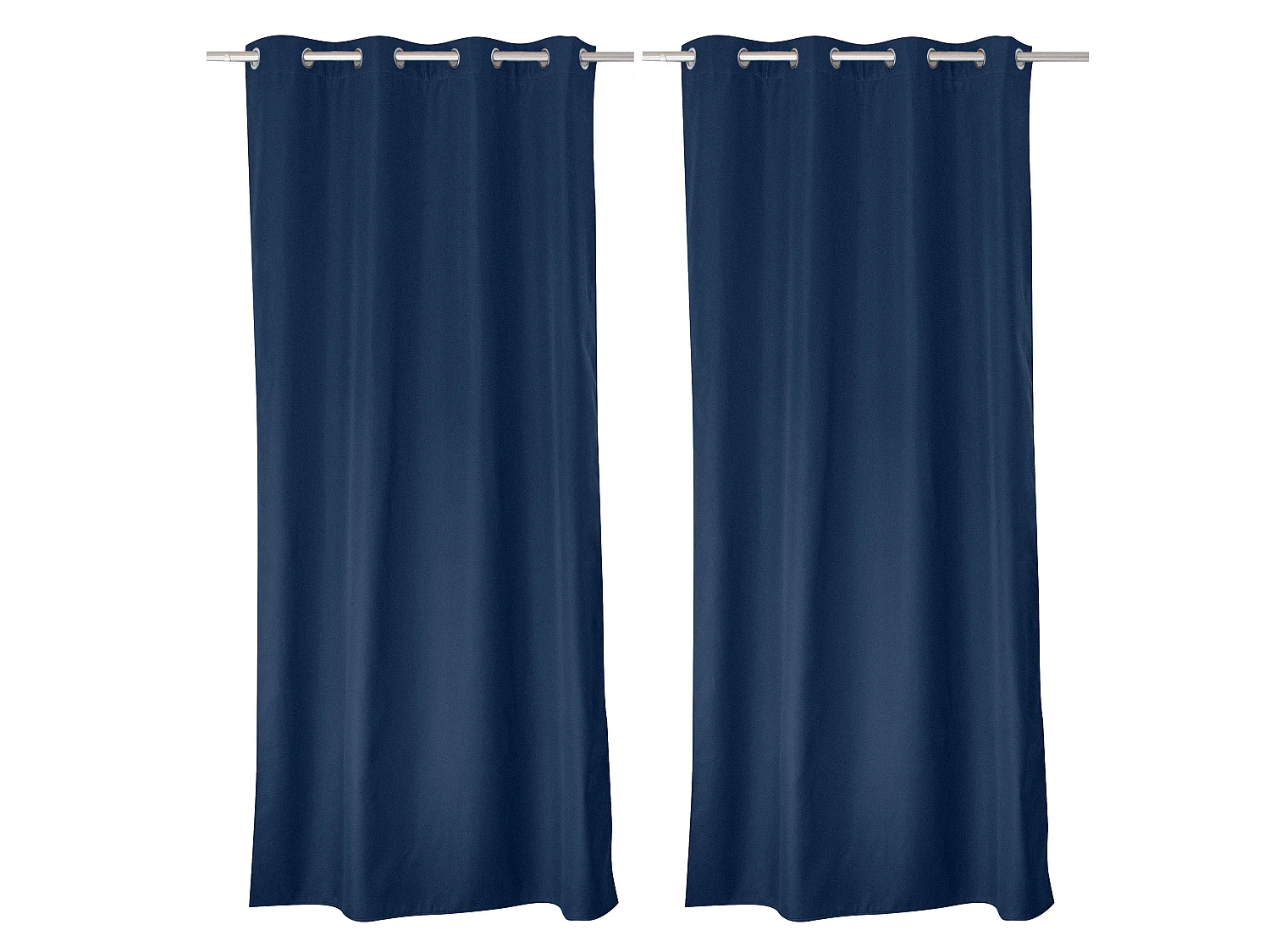 LOT de 2 Rideaux Thermique avec Œillets, 140x180cm, 100% polyester, Collection Glacier, CMADECO - Bleu