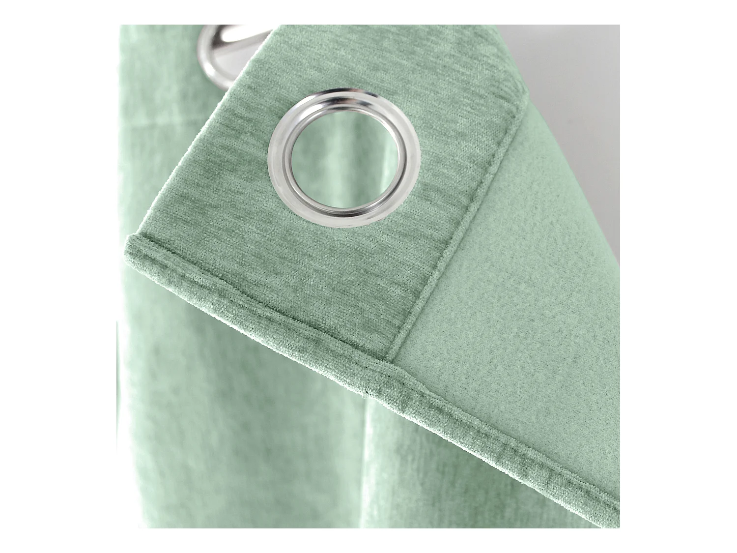 Lot de 2 Rideaux Thermique avec Œillets, Céladon, Grande Hauteur, 140x260cm, Velours, Collection Velvet