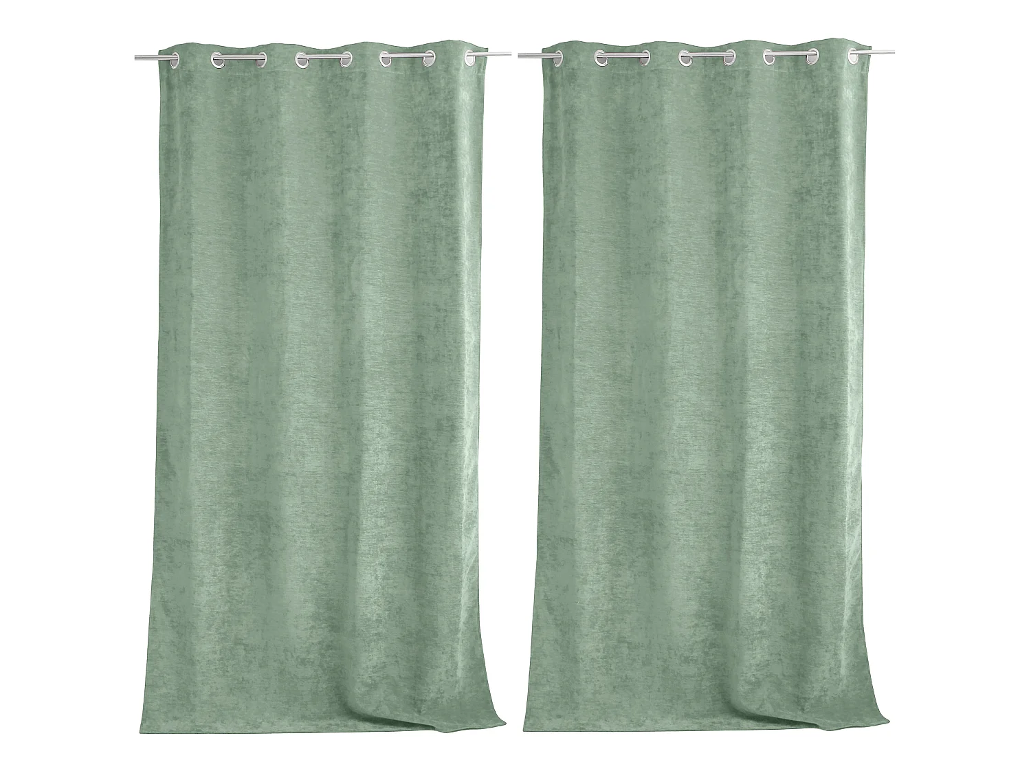 Lot de 2 Rideaux Thermique avec Œillets, Grande Hauteur, 140x260cm, Velours, Collection Velvet, CMADECO - Bleu