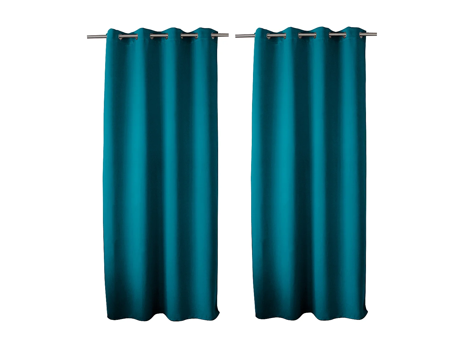 2 rideaux occultant à œillets, bleu canard, 140x240cm, 100% polyester, collection Réglisse