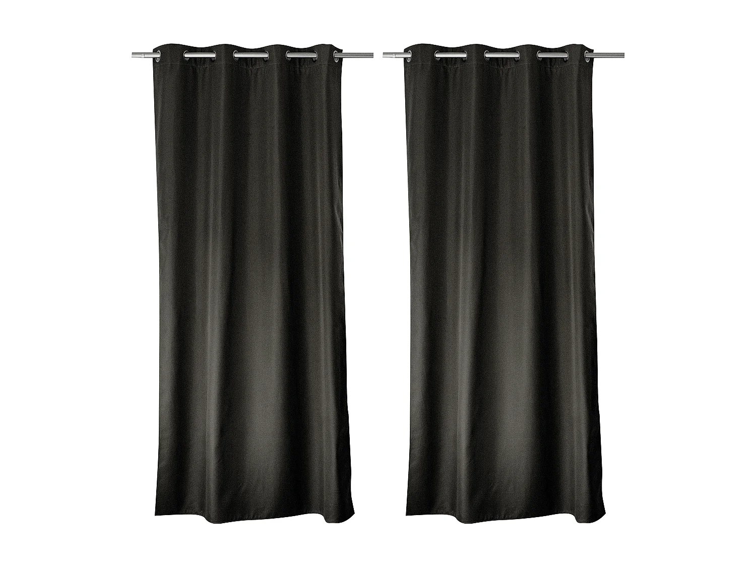 Lot de 2 rideaux thermique avec oeillets, gris foncé, 135x240cm, collection Glacier