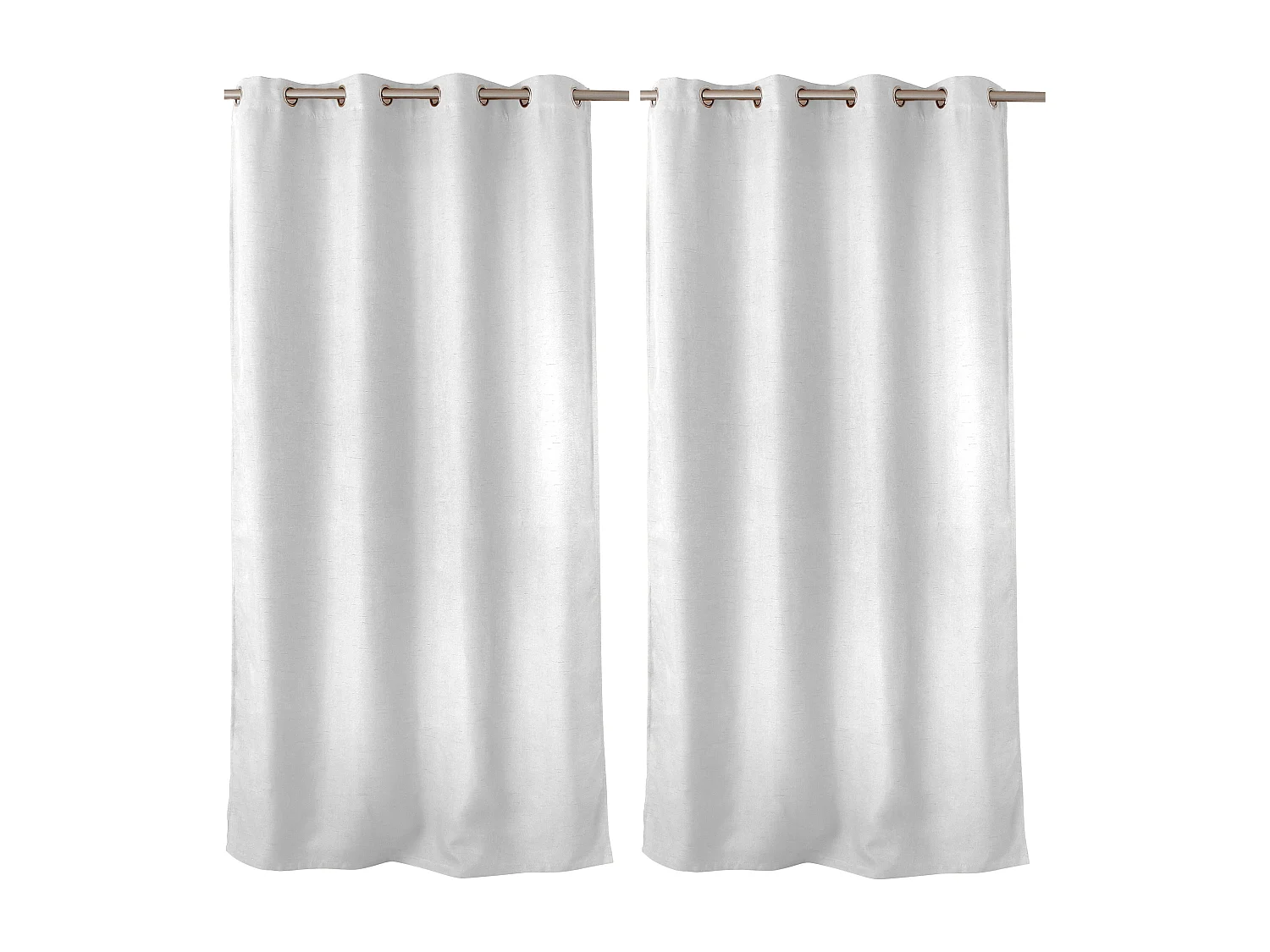 Lot de 2 rideaux obscurcissant thermique fileté avec oeillets, blanc, 140x240cm, 100% polyester, collection Floppy