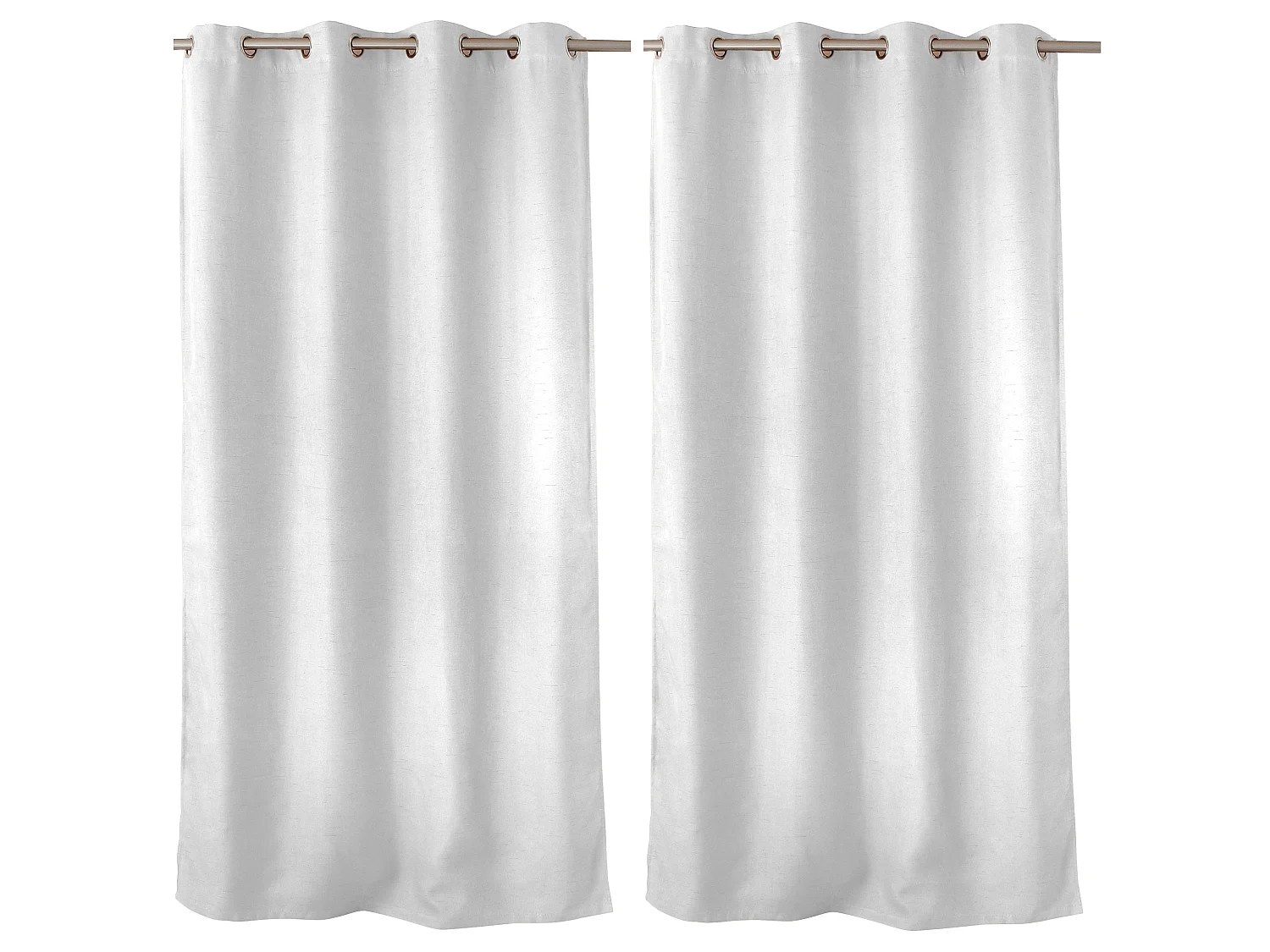 Lot de 2 Rideaux Obscurcissant Fileté avec Œillets, 140x240cm, 100% polyester, Collection Floppy, CMADECO - Blanc