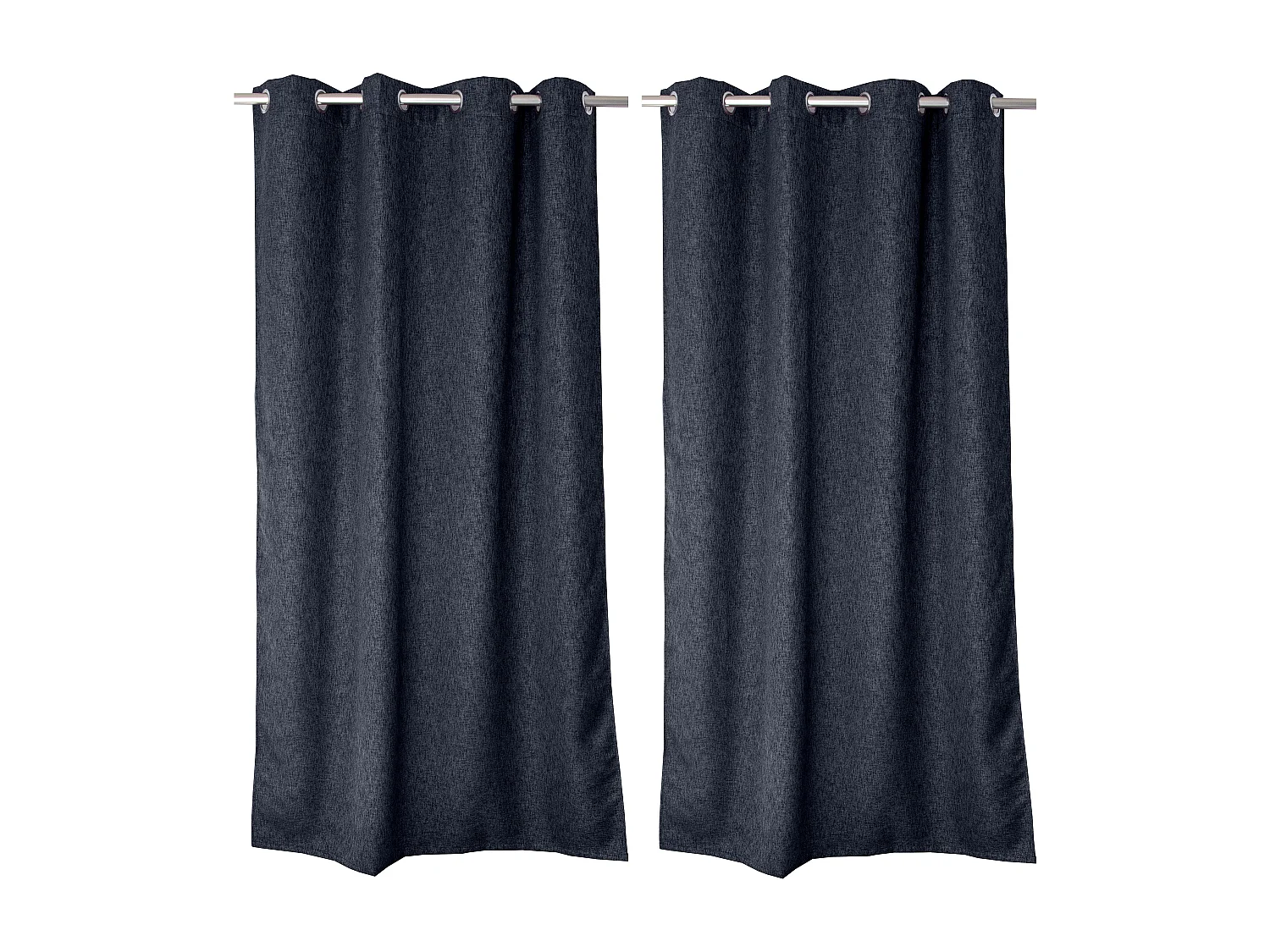 Lot de 2 rideaux à oeillets, obscurcissant, 140x240 cm, gris anthracite chiné, Collection Natté