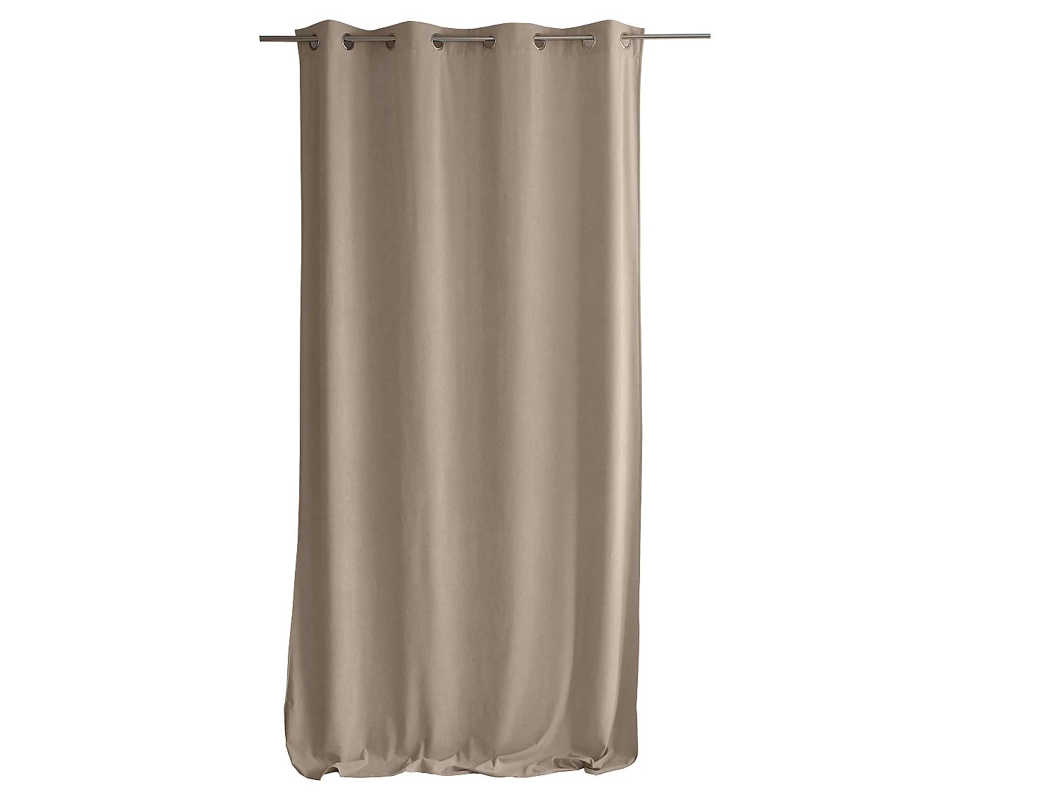 Lot de 2 Rideaux avec Œillets, Grande Hauteur, 140x260cm, Velours Ras, Collection Calin, CMADECO - Beige