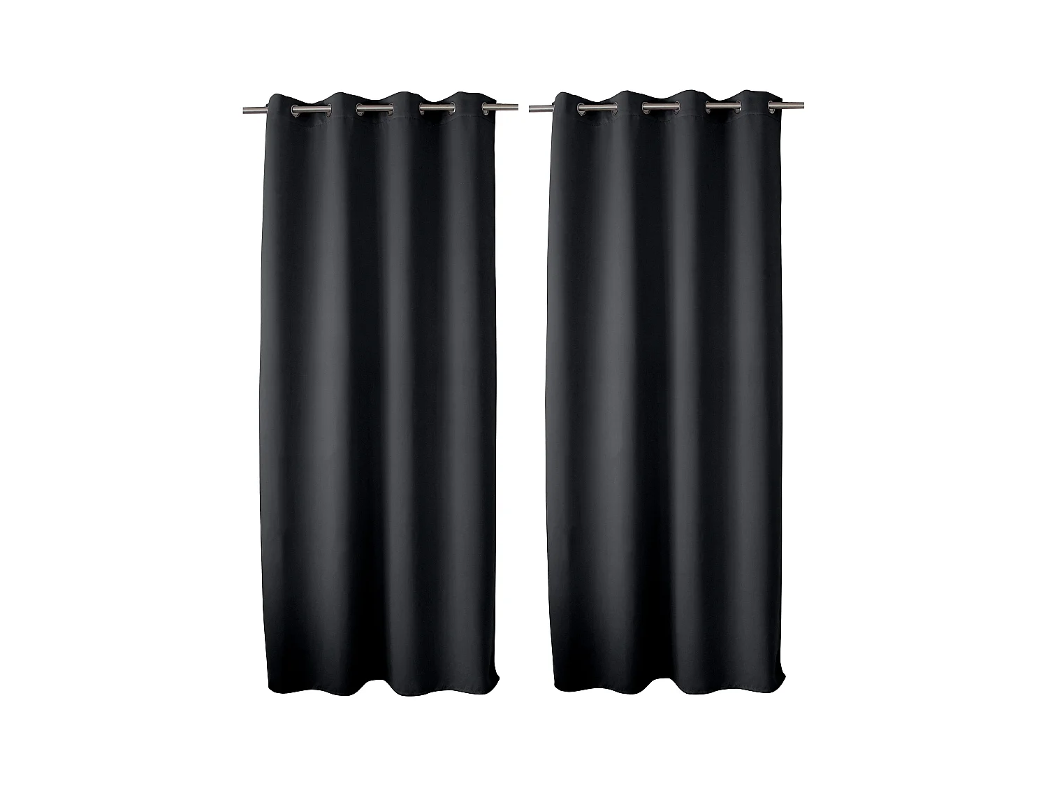 2 rideaux occultant à œillets, gris foncé, 140x240cm, 100% polyester, collection Réglisse