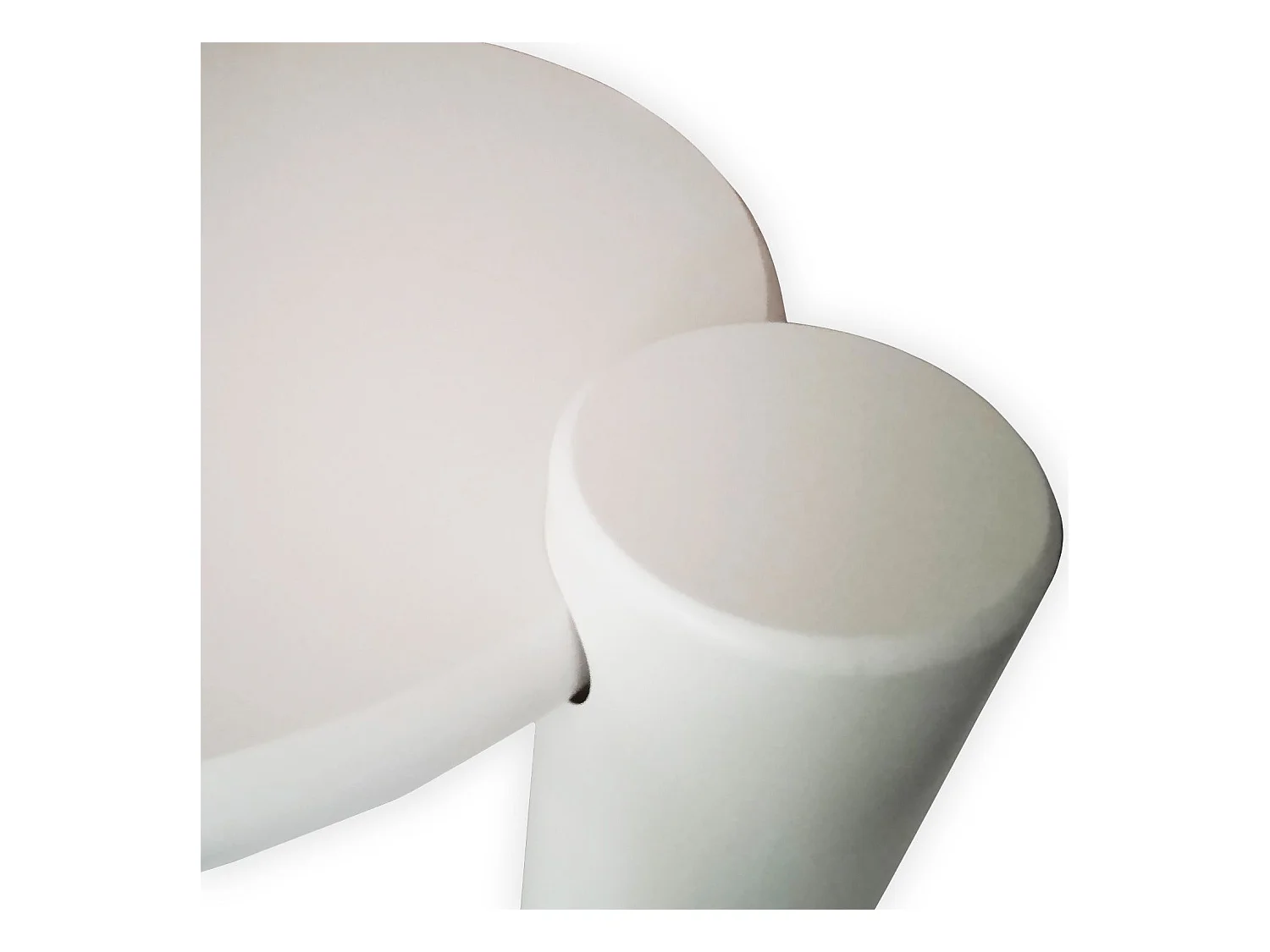 Table basse ronde asymétrique 100cm Yang Crème