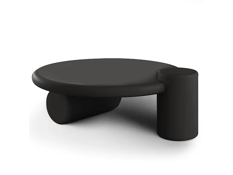 Table basse ronde asymétrique 100cm Yang Noir