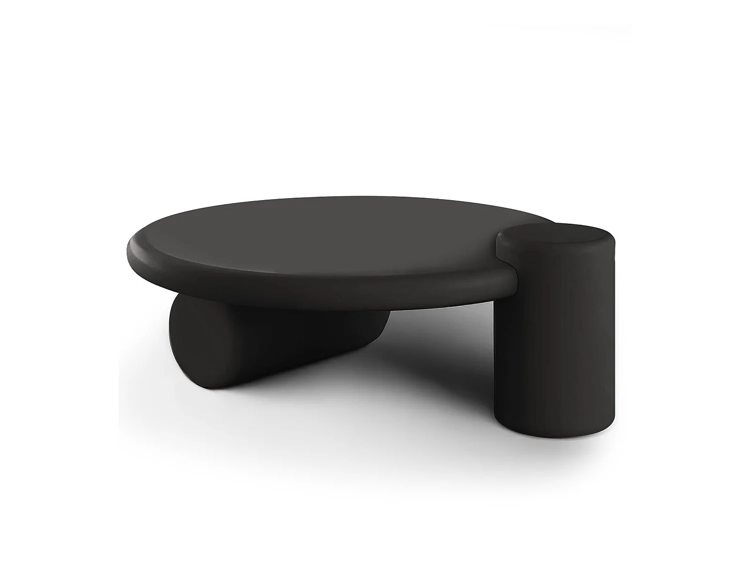 Table basse ronde asymétrique 100cm Yang Noir