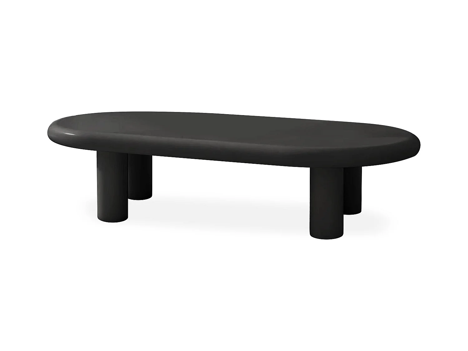 Table basse arrondie 160cm avec pieds colonnes Roady Noir