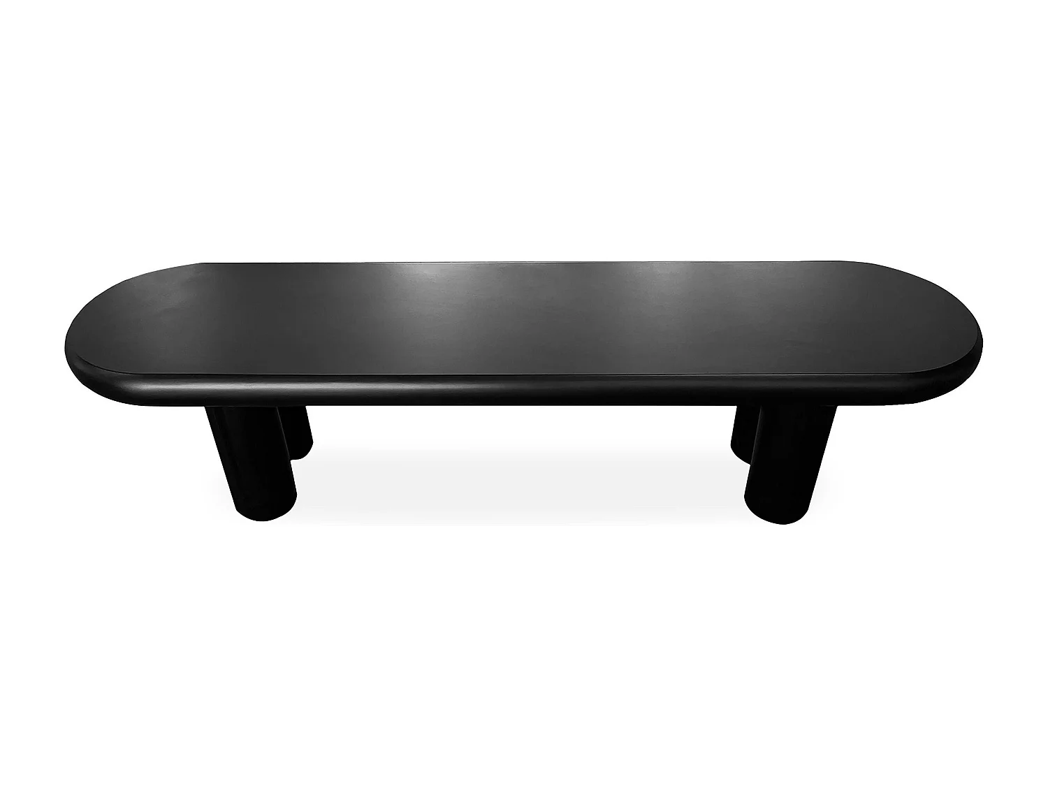 Table basse arrondie 160cm avec pieds colonnes Roady Noir