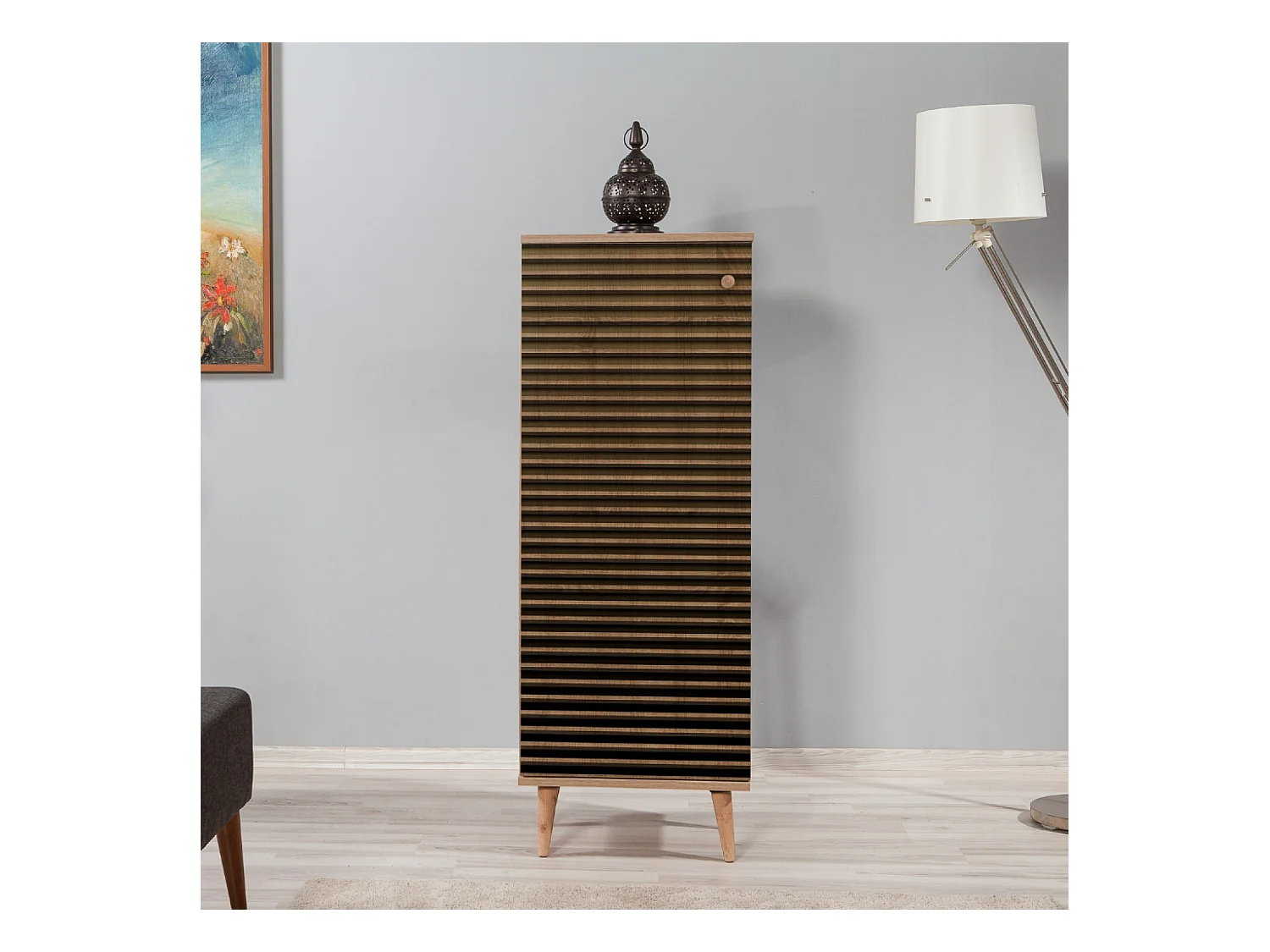 Meuble à chaussures en bois - 8 rangements LOYA