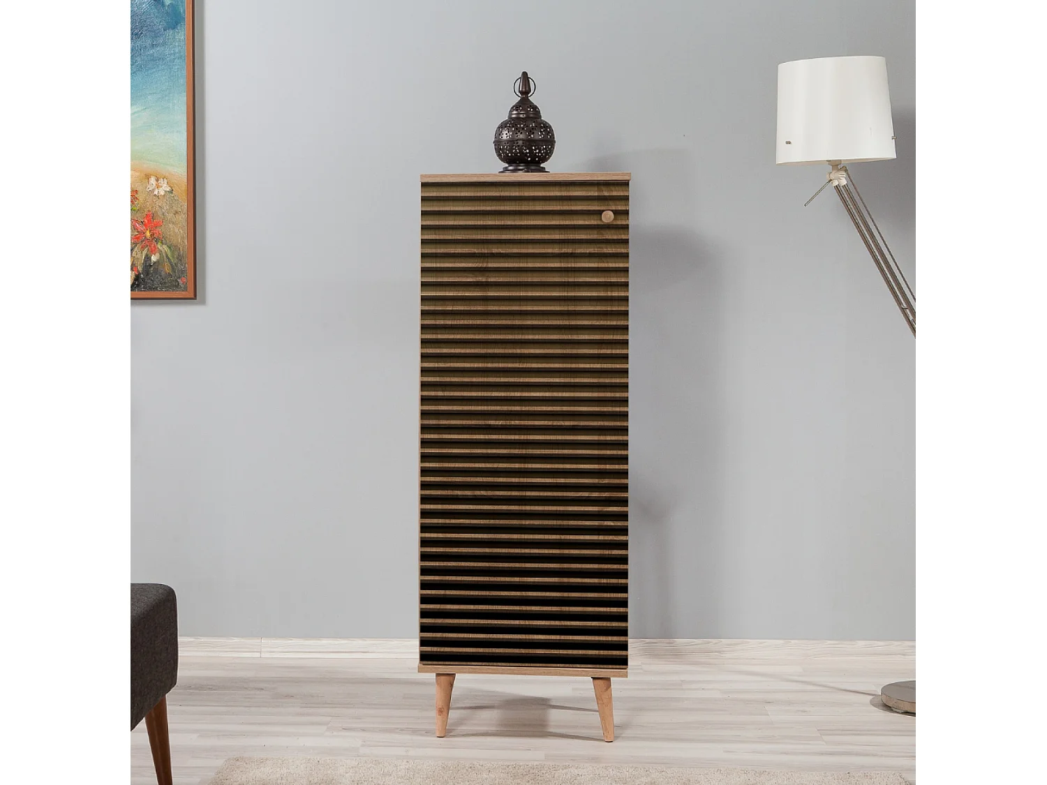 Meuble à chaussures en bois - 8 rangements LOYA